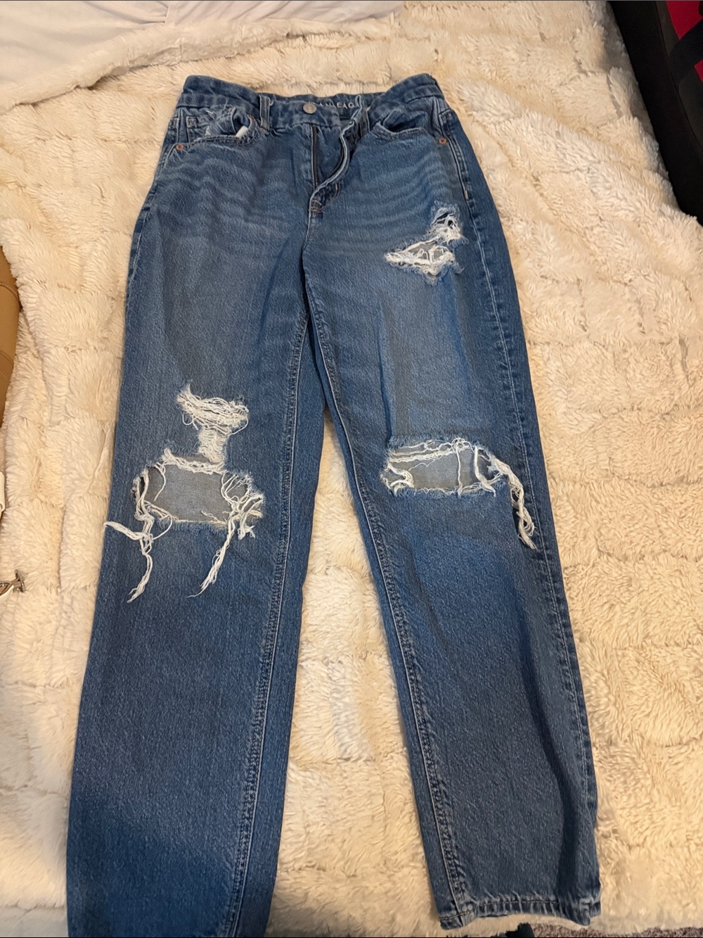 American Eagle Outfitters Distressed Blue Boyfriend Jeans